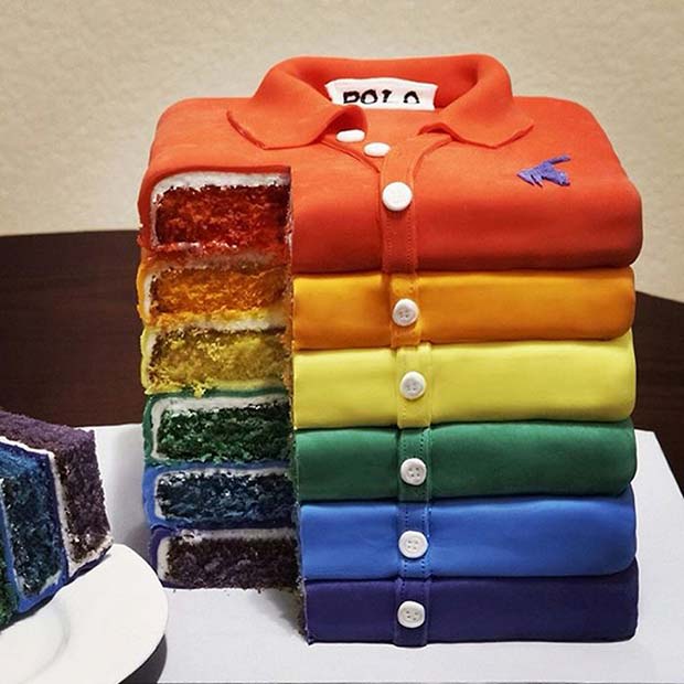 Awesome cake: T-shirt stacked