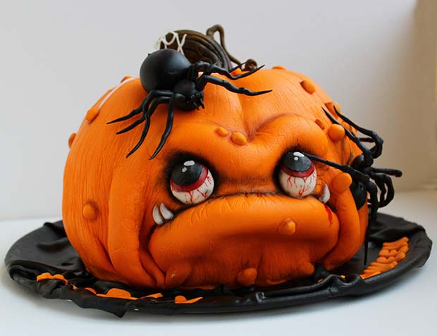 Spooky pumpkin cake