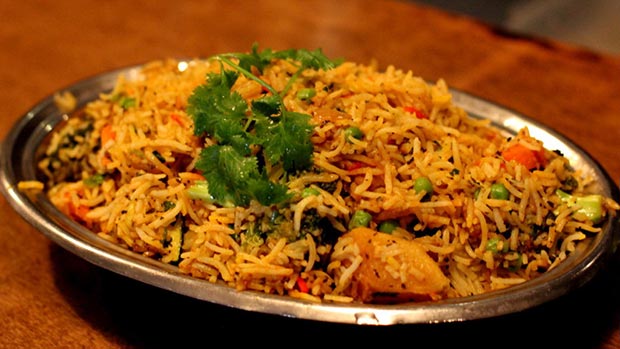 Indian specialties. Vegetable biryani