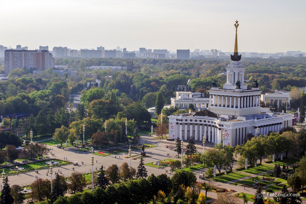 Ferris wheel view of VDNKh, Moscow