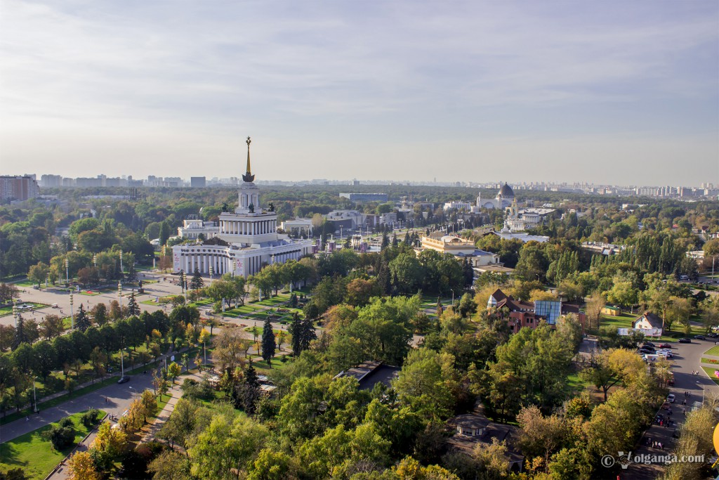 Ferris wheel view of VDNKh, Moscow