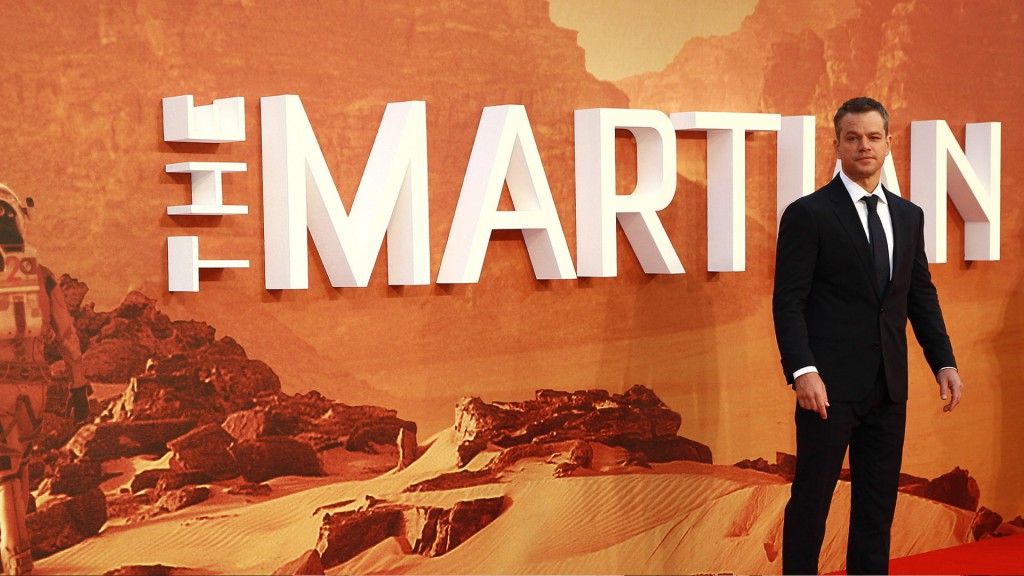 Matt Damon presenting The Martian 2015