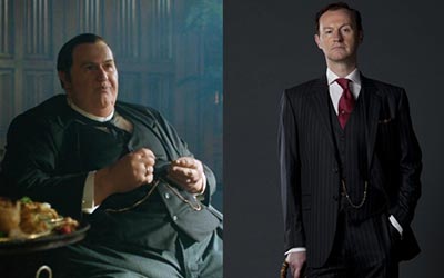 Mycroft Holmes in The Abominable Bride (left) and Mycroft Holmes in previous episodes (right)