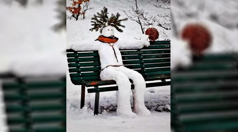 Sitting snowman