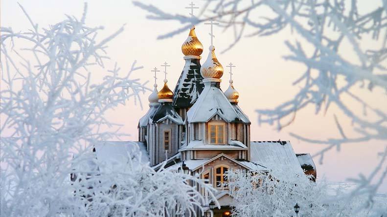 Russian church in winter