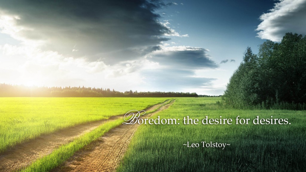 Boredom: the desire for desires. ~Leo Tolstoy quotes~