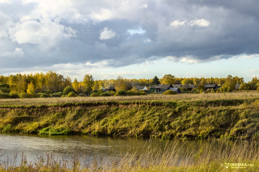 Village on the other side of the river Volga