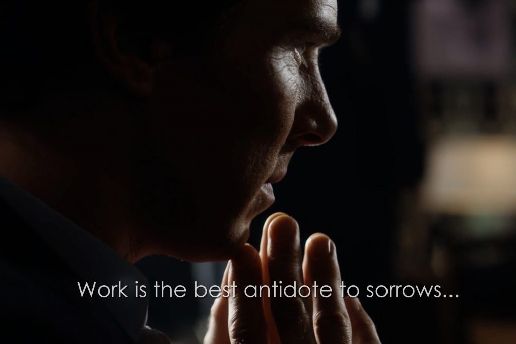 Work is he best abtidote to sorrows (Sherlock, The Six Thatchers)