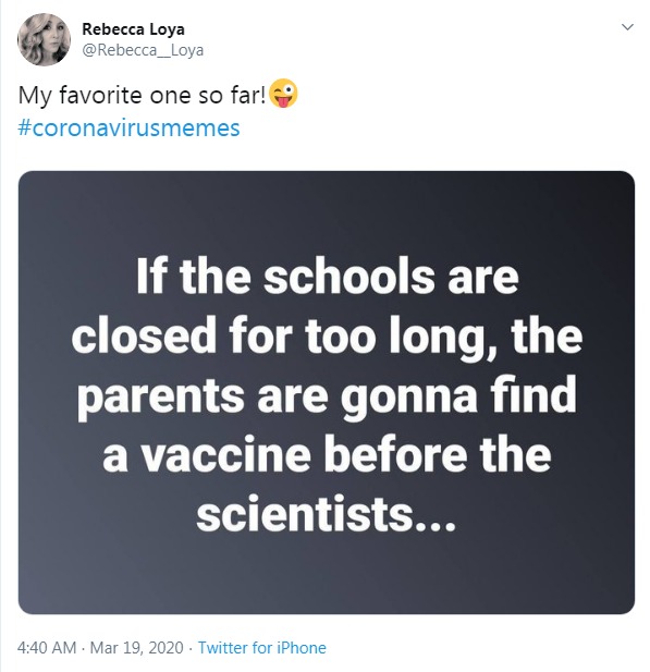 Conoronavirus meme - parents gonna find vaccine before scientist