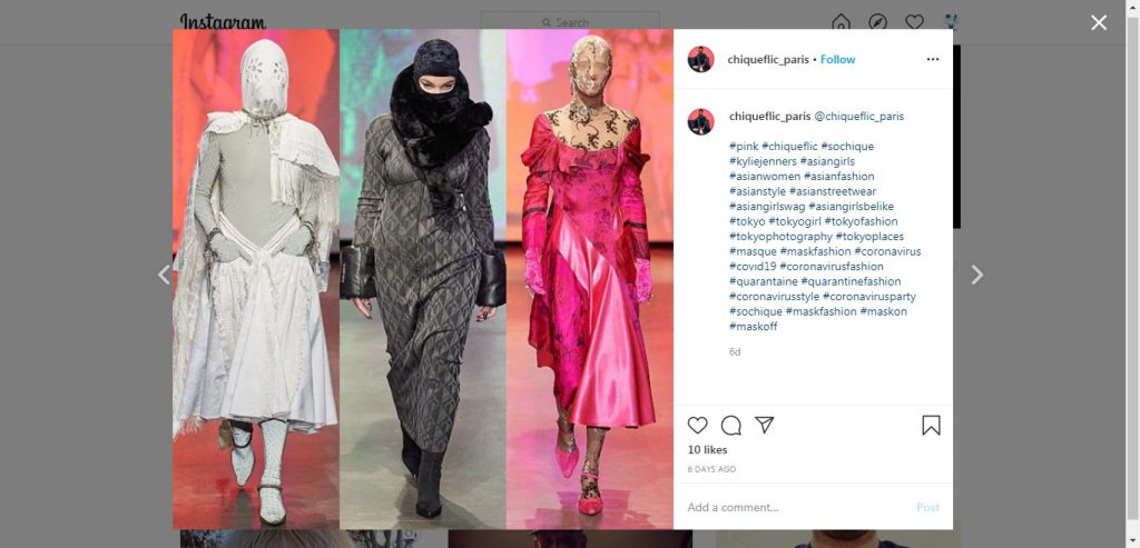 Influence of coronavirus on haute couture, Paris fashion week
