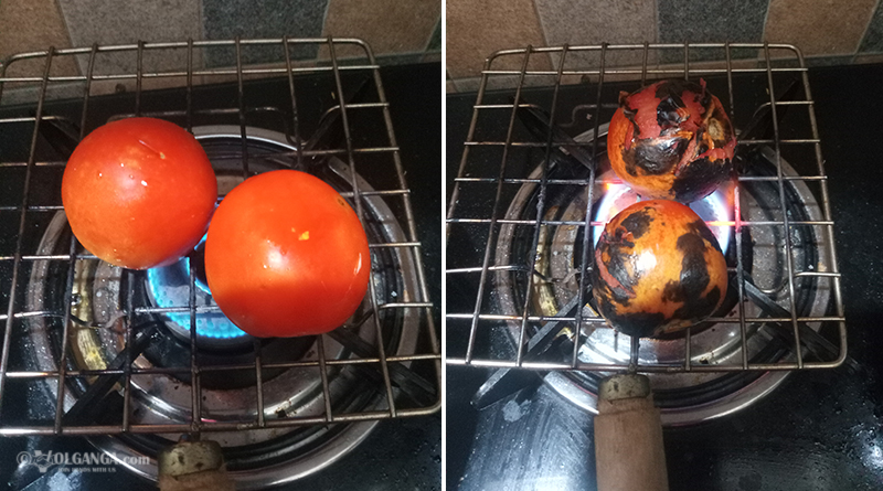 Frying tomatoes