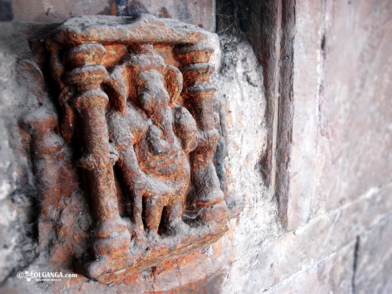 Ganesh ji depicted on the wall in Varanasi