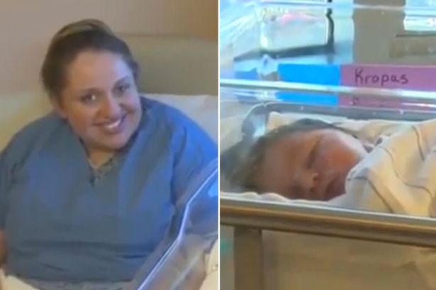 The woman leant about her pregnancy one hour before her childbirth