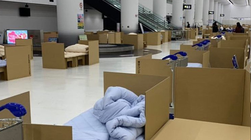 Tokyo's Airport Turns into a Cardboard Box Hotel